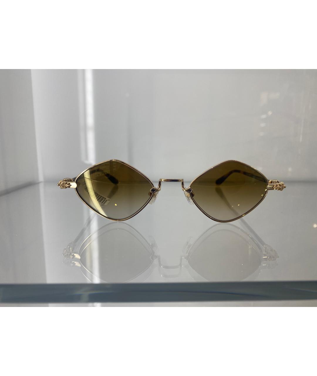 CHROME HEARTS Золотые металлические солнцезащитные очки, фото 2