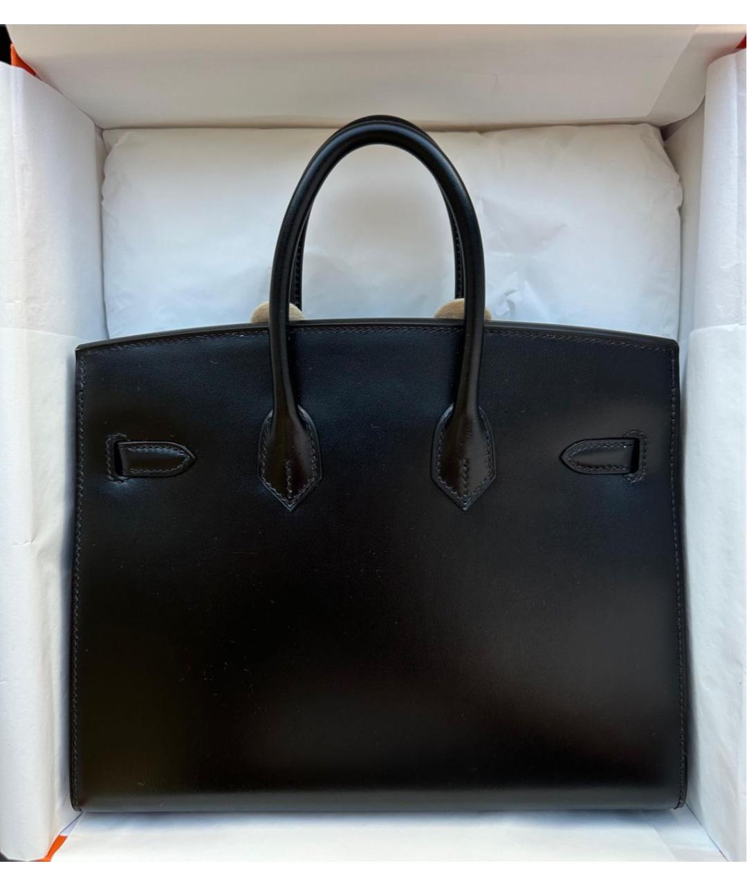 HERMES Черная кожаная сумка с короткими ручками, фото 3