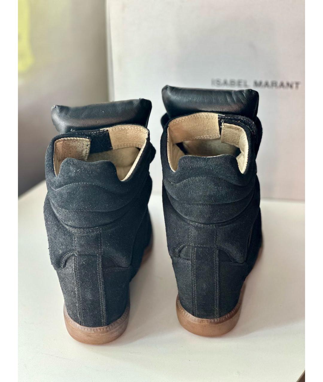 ISABEL MARANT Черные замшевые кроссовки, фото 4