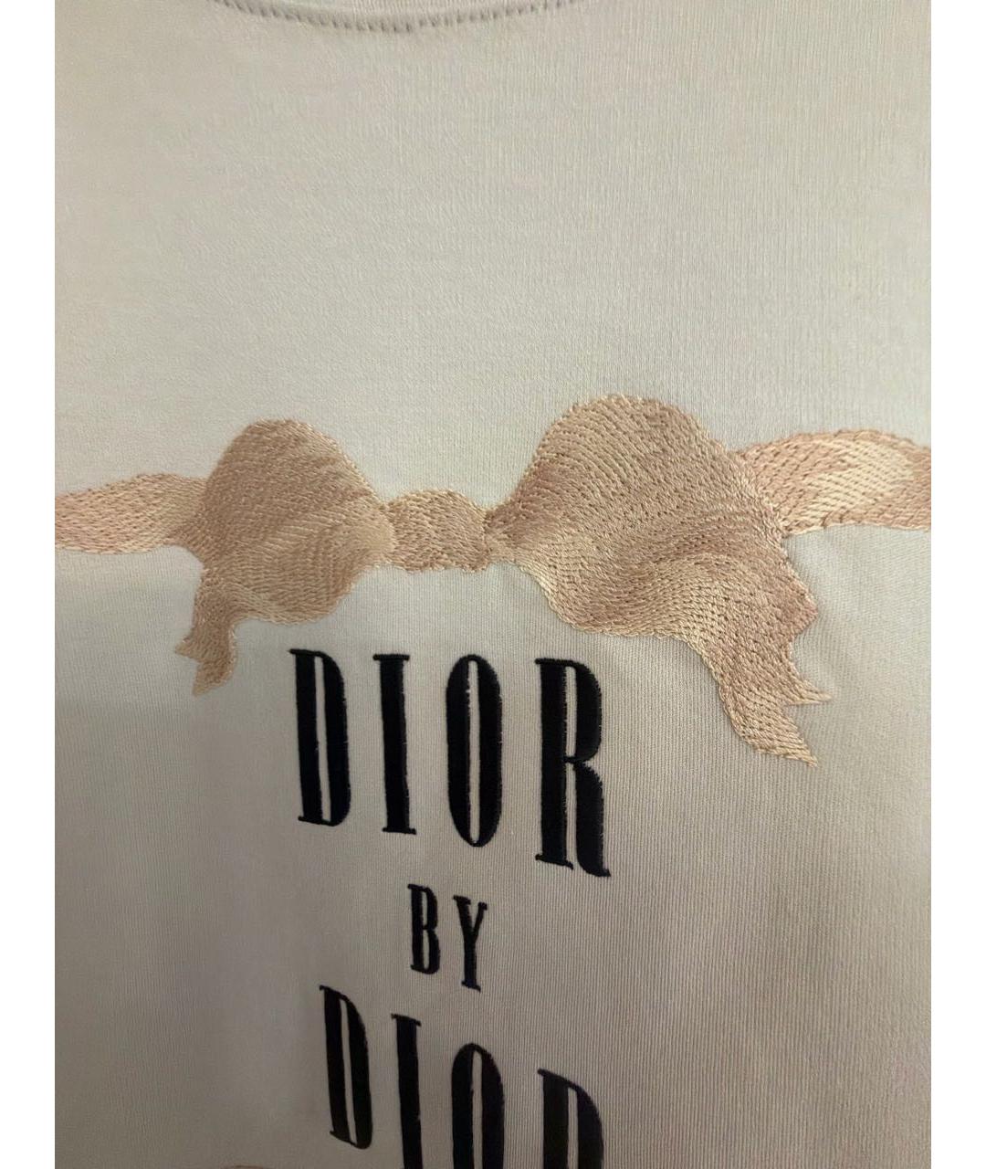 CHRISTIAN DIOR Бежевая хлопковая футболка, фото 4