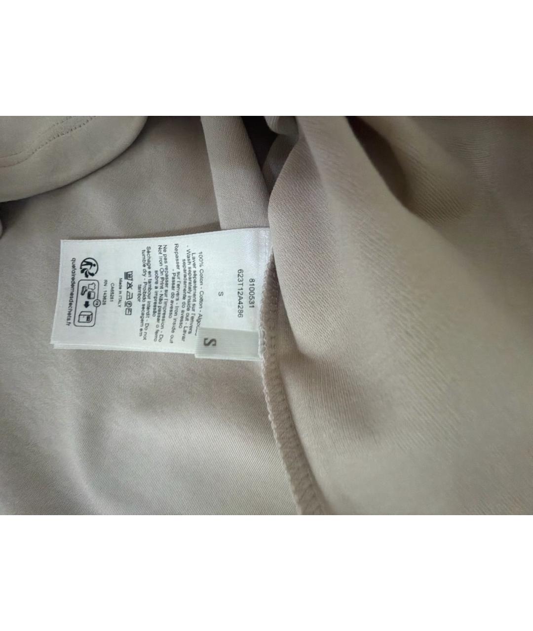 CHRISTIAN DIOR Бежевая хлопковая футболка, фото 6