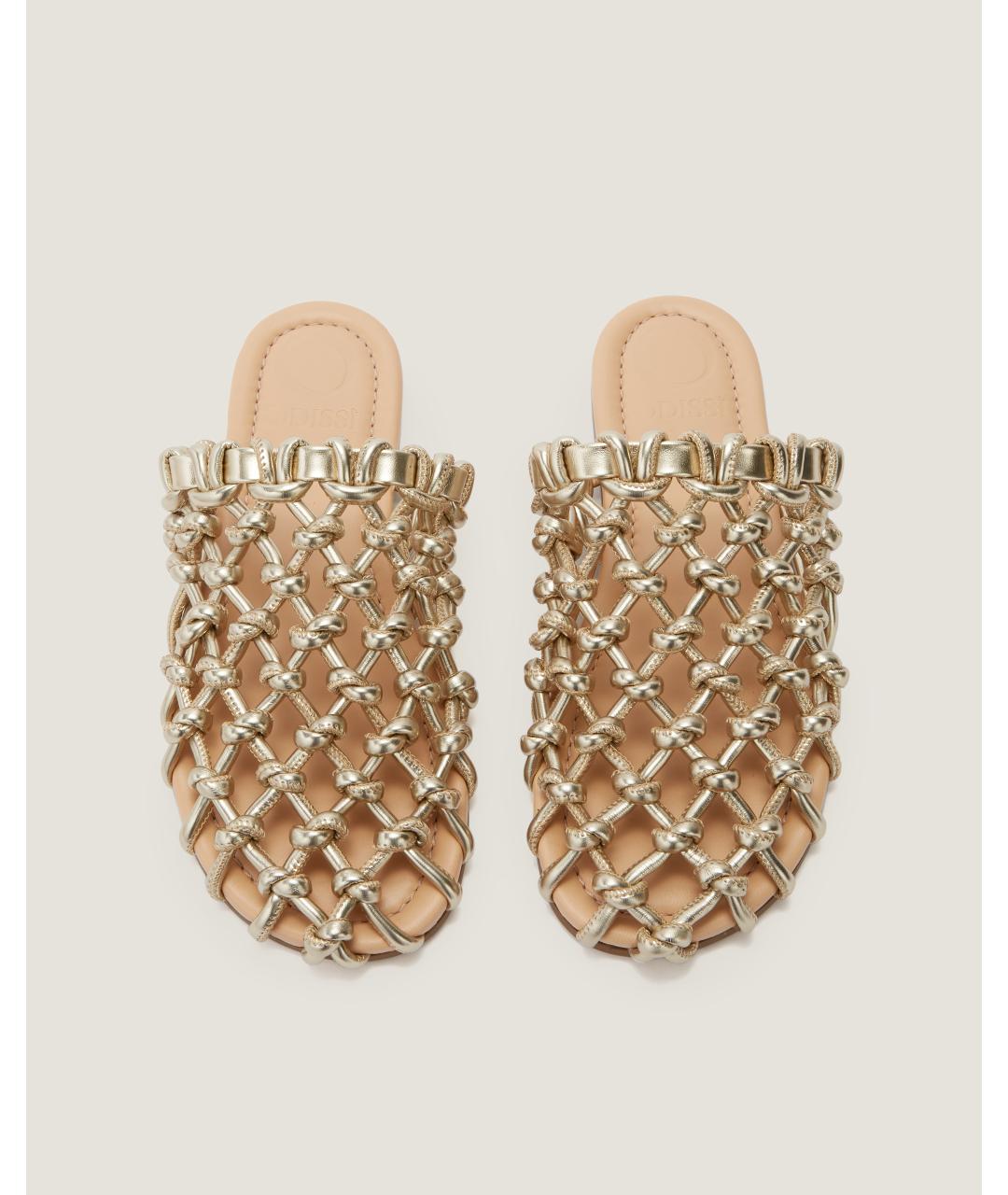 Odissì Золотые шлепанцы из искусственной кожи, фото 4