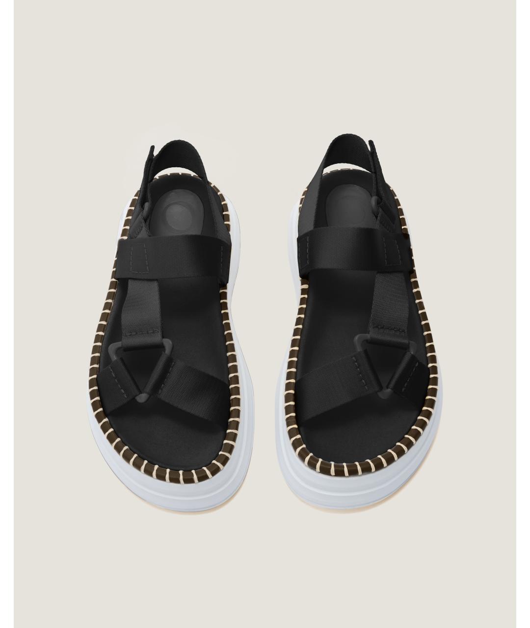 Odissì Черные текстильные сандалии, фото 4