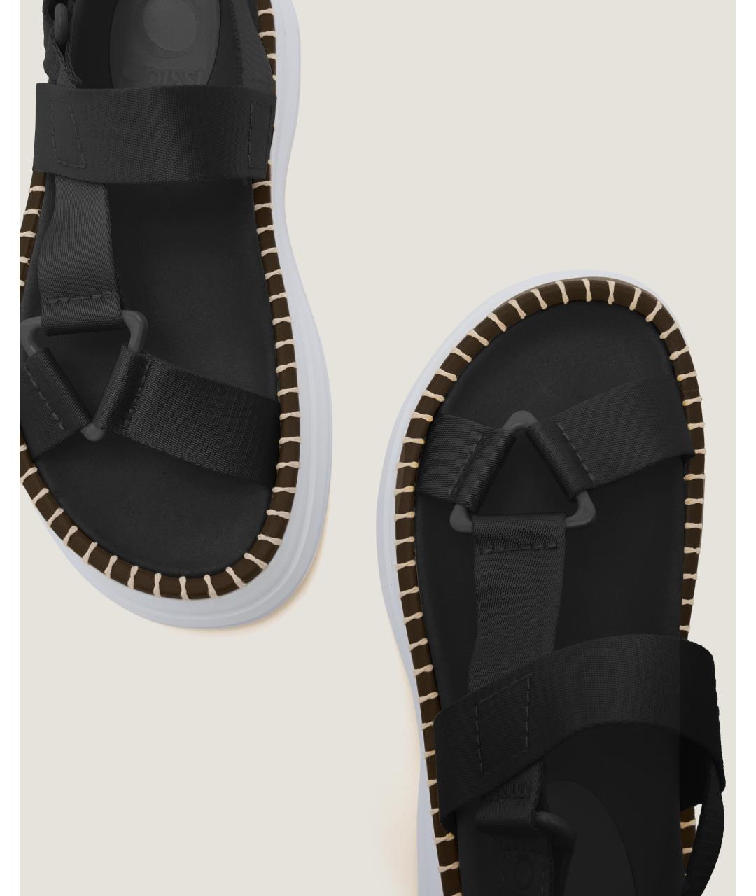 Odissì Черные текстильные сандалии, фото 3