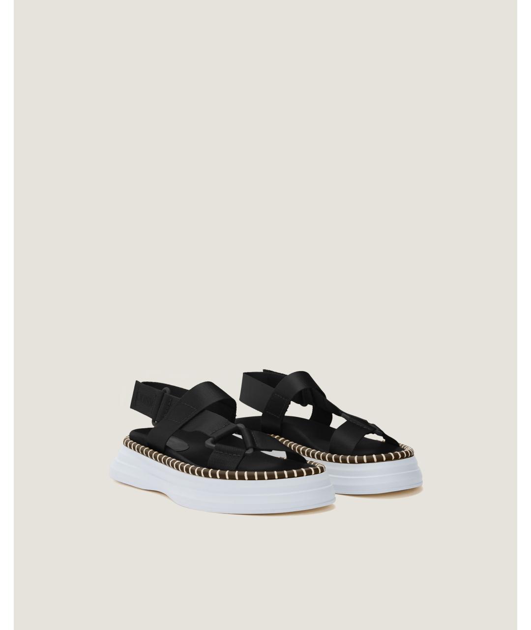 Odissì Черные текстильные сандалии, фото 2