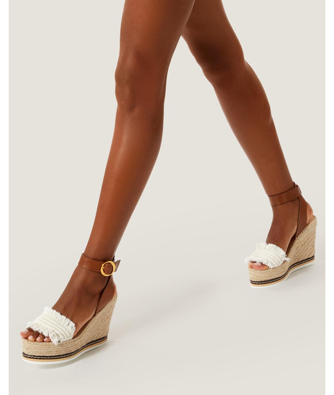 Odissì Бежевые кожаные босоножки, фото 5