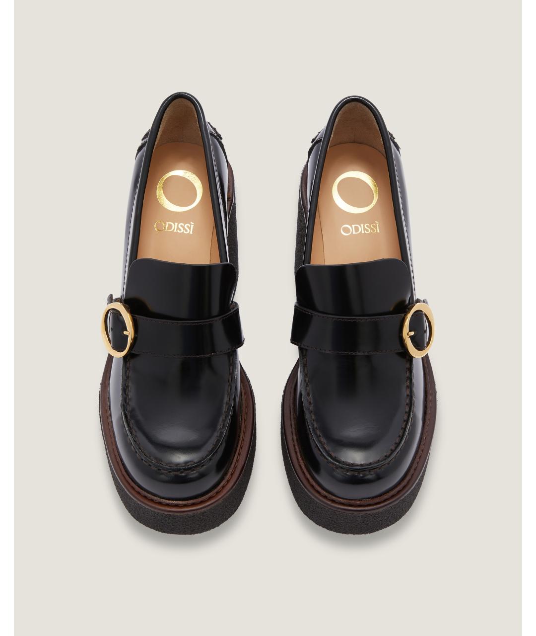 Odissì Черные кожаные лоферы, фото 4