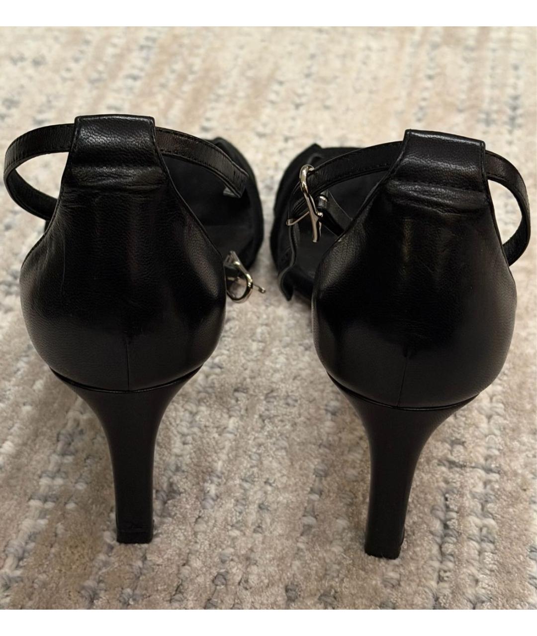 HERMES Черные замшевые босоножки, фото 4