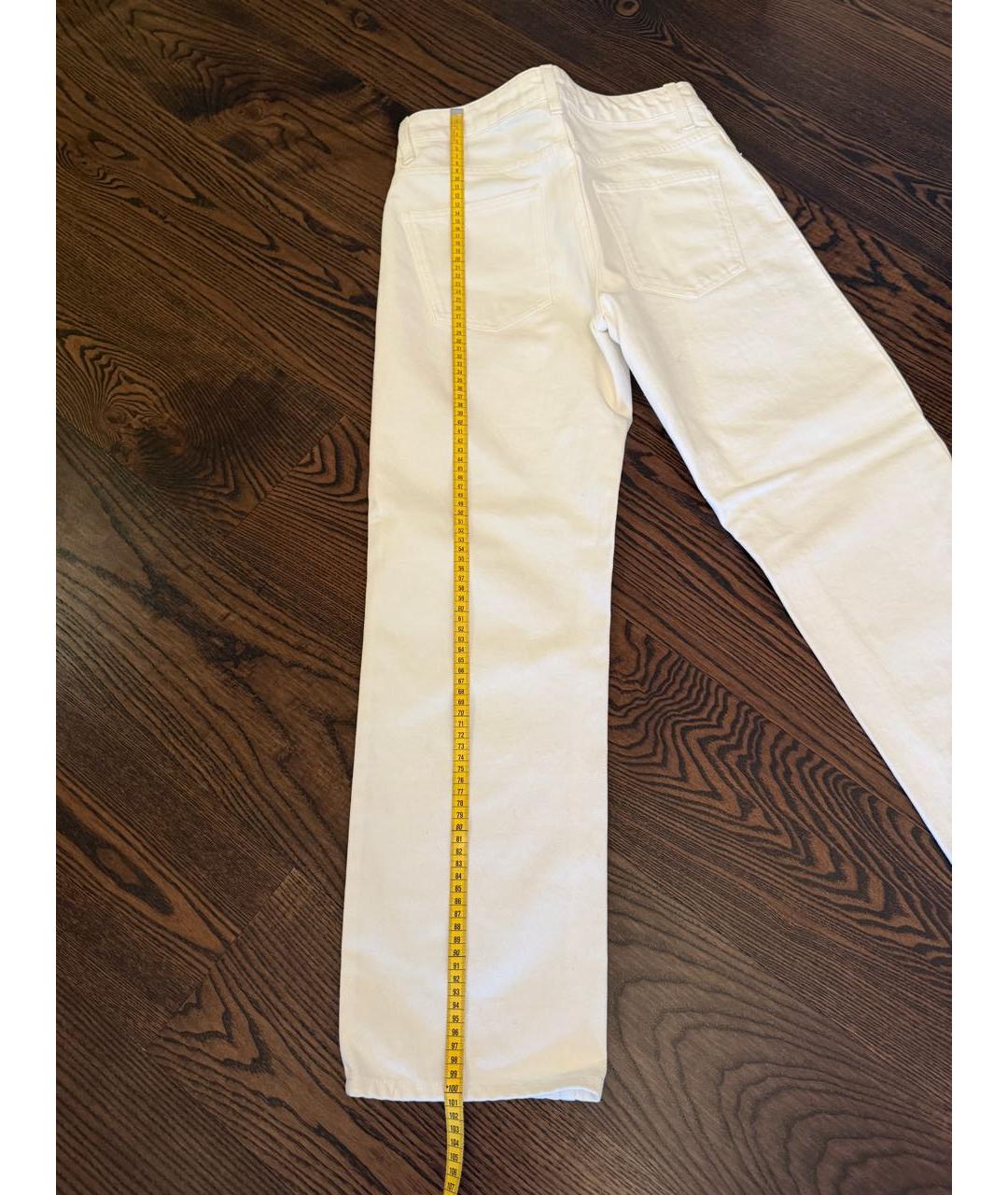 NANUSHKA Белые хлопковые прямые джинсы, фото 7