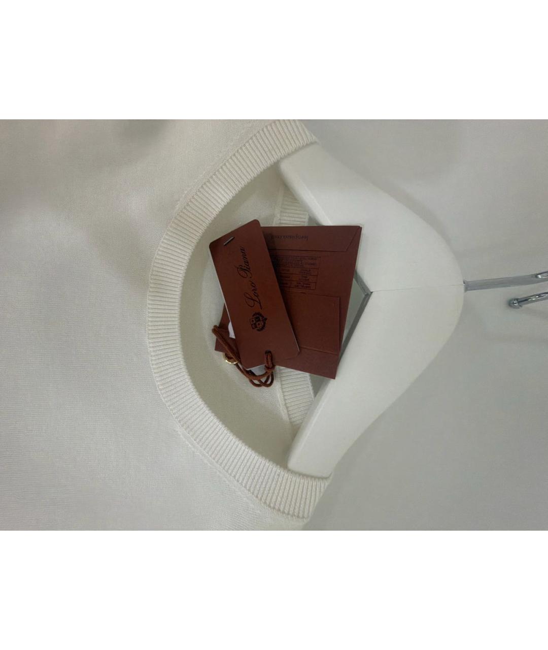 LORO PIANA Белый хлопковый джемпер / свитер, фото 6