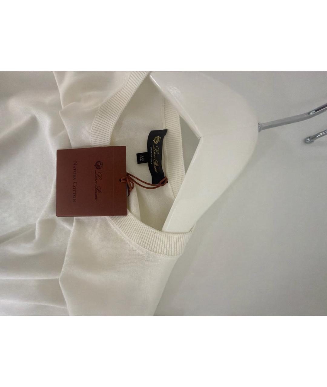 LORO PIANA Белый хлопковый джемпер / свитер, фото 3