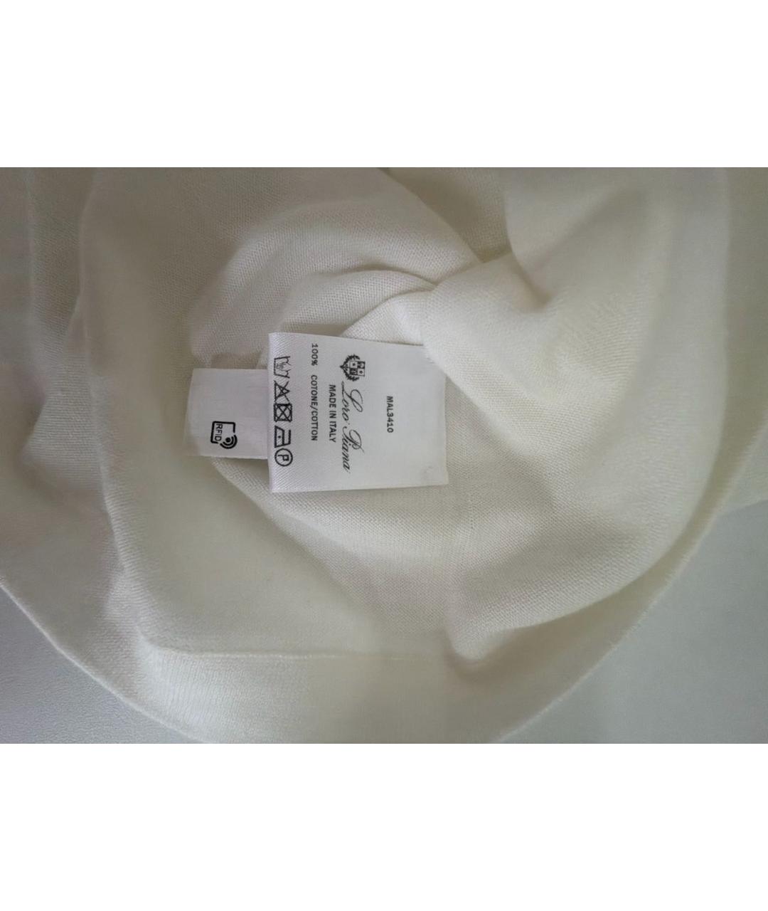 LORO PIANA Белый хлопковый джемпер / свитер, фото 5