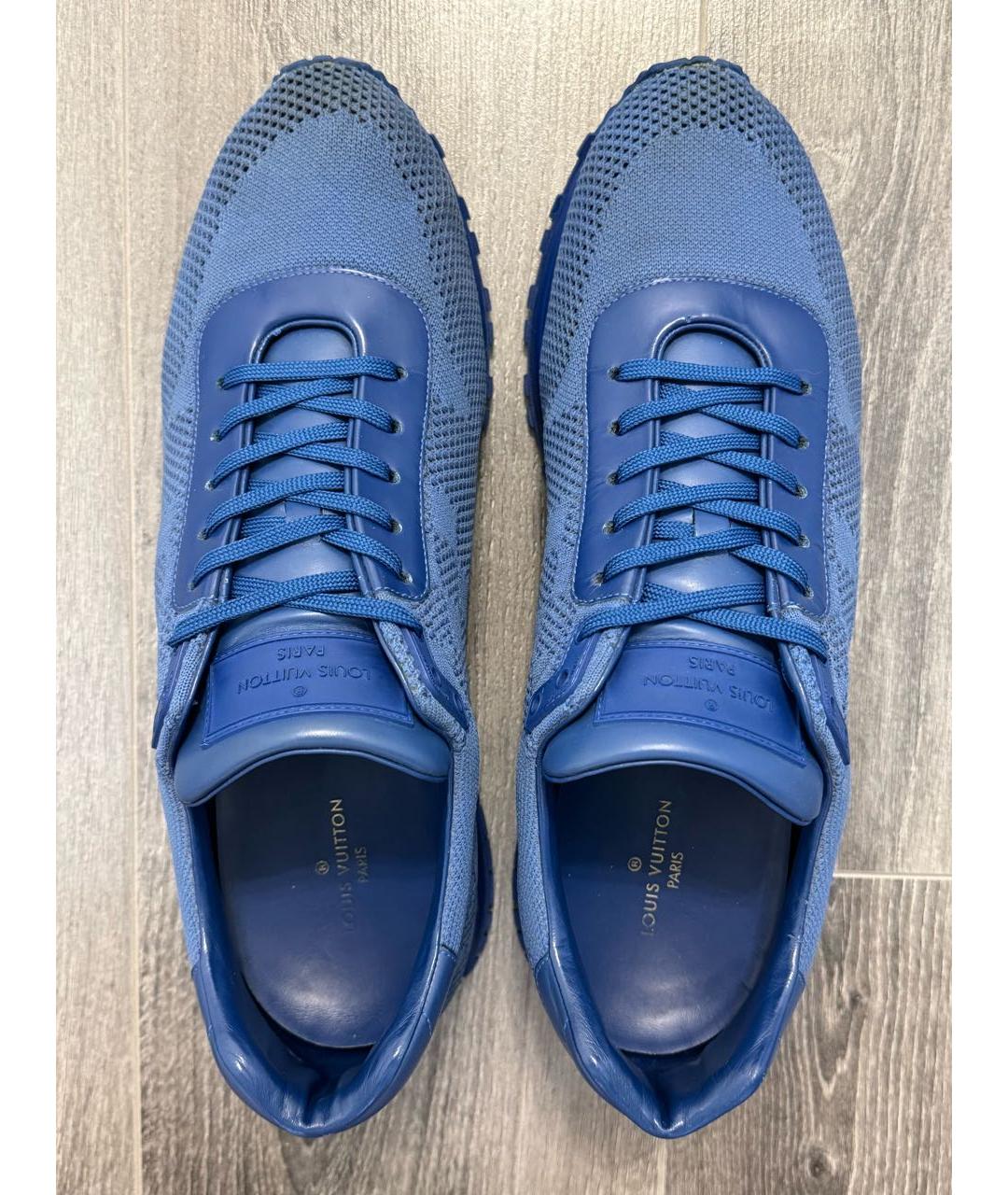 LOUIS VUITTON Синие текстильные низкие кроссовки / кеды, фото 3