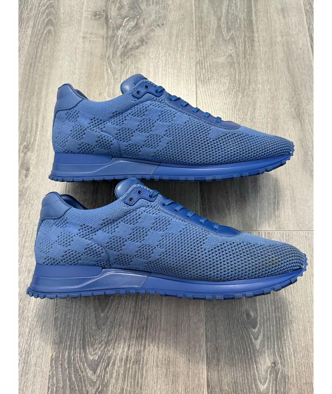 LOUIS VUITTON Синие текстильные низкие кроссовки / кеды, фото 5