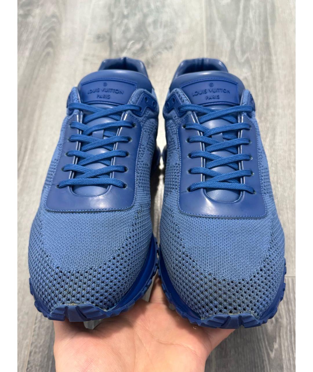 LOUIS VUITTON Синие текстильные низкие кроссовки / кеды, фото 2