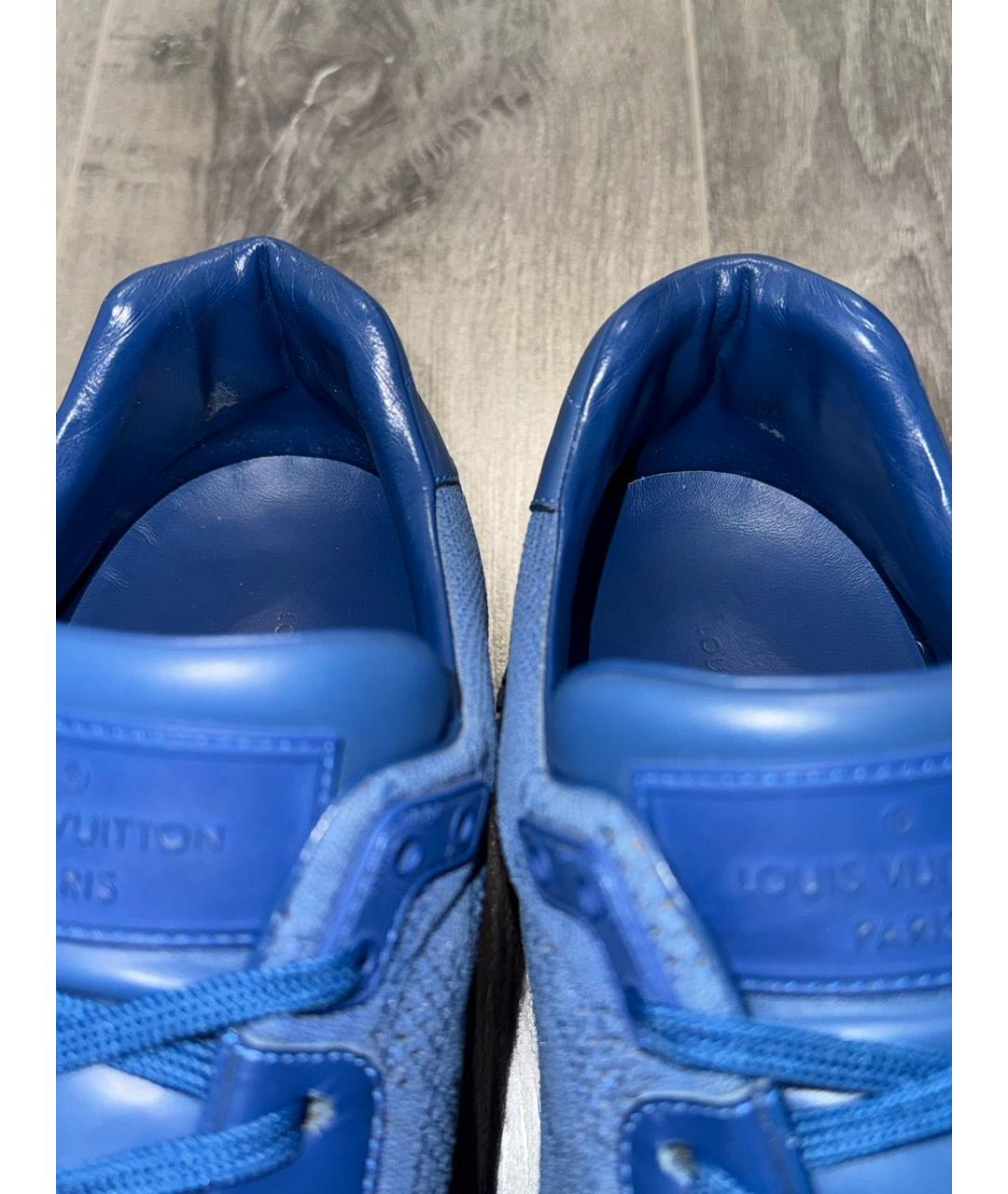 LOUIS VUITTON Синие текстильные низкие кроссовки / кеды, фото 6