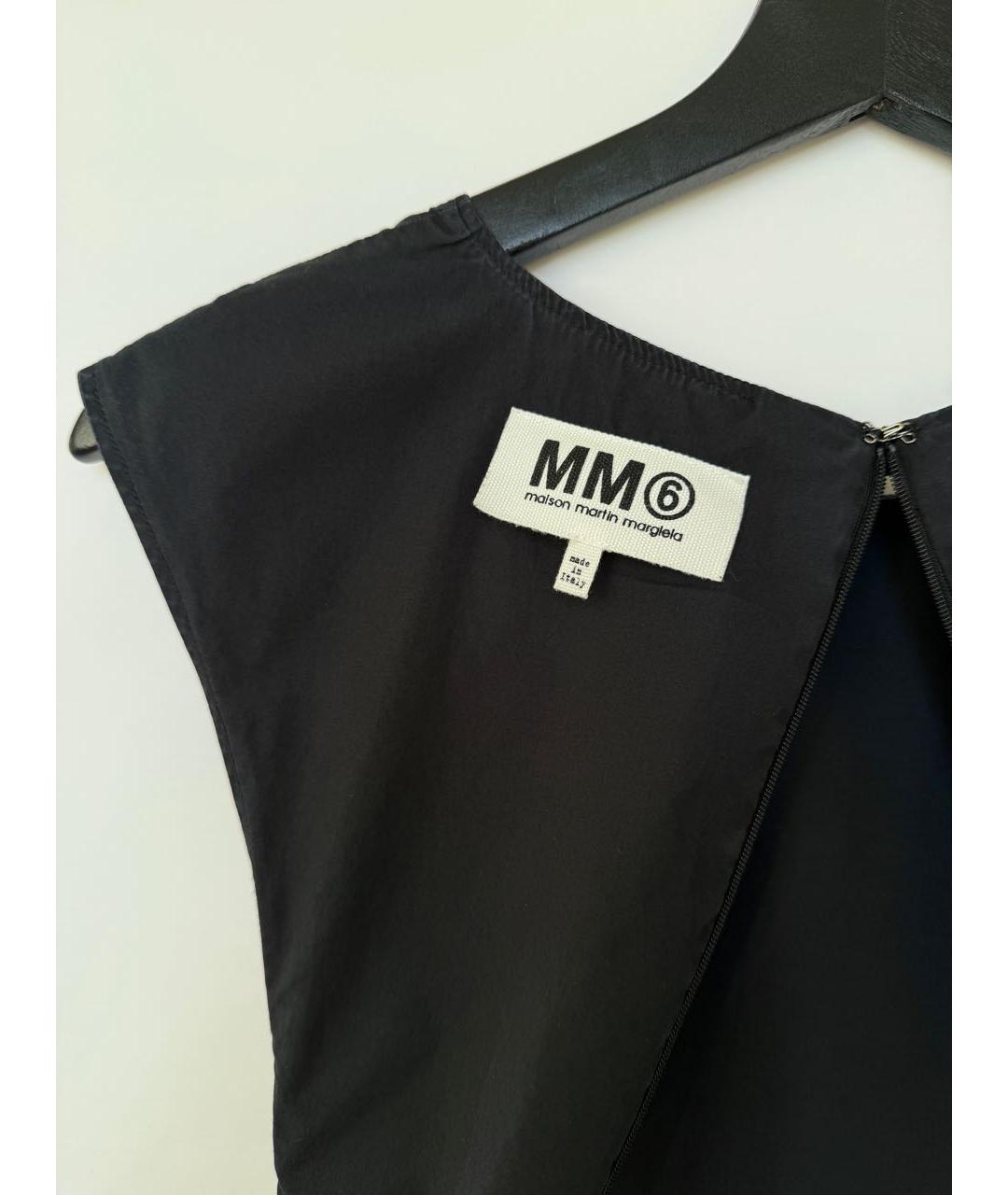 MM6 MAISON MARGIELA Черное хлопковое повседневное платье, фото 3