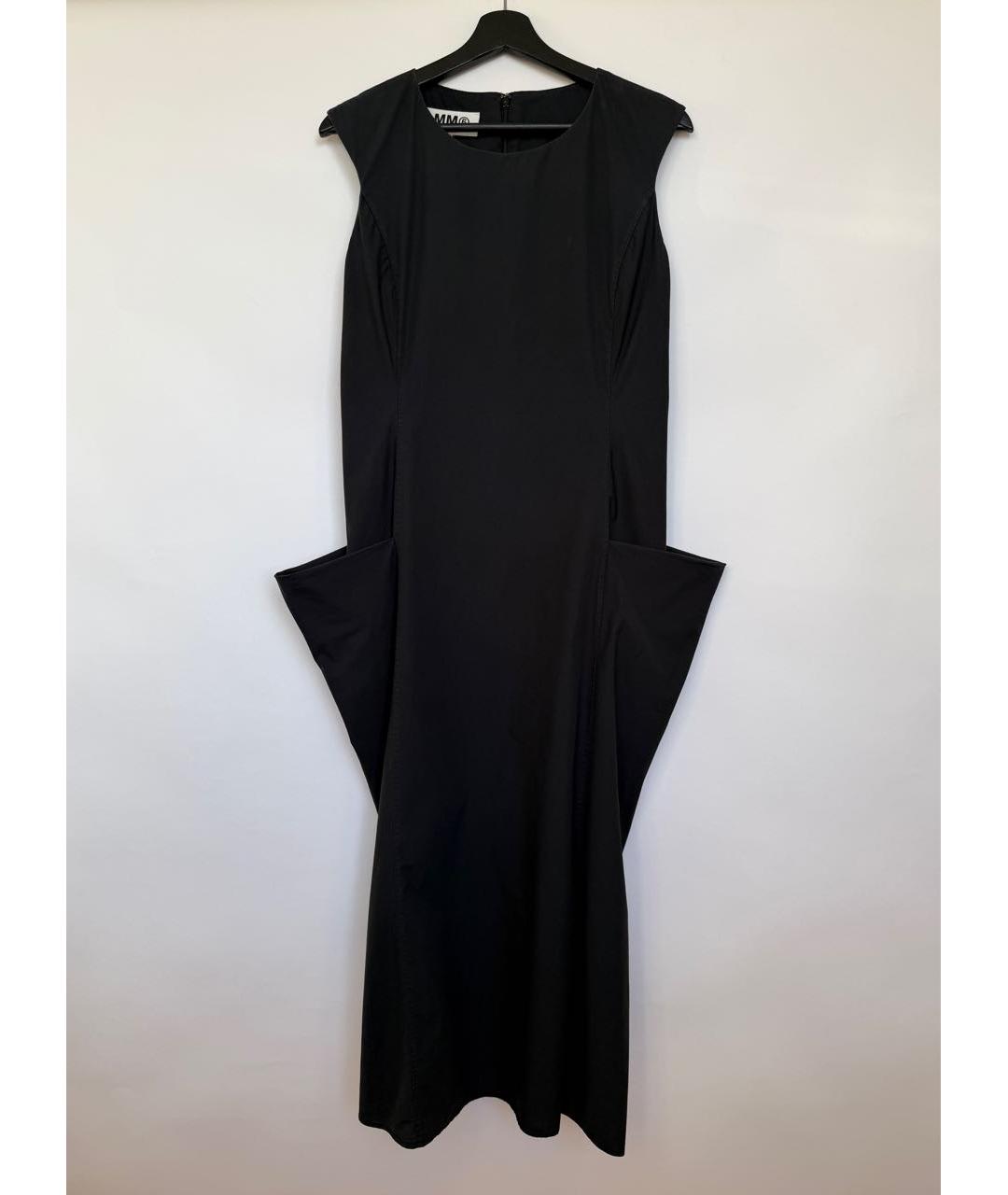 MM6 MAISON MARGIELA Черное хлопковое повседневное платье, фото 7