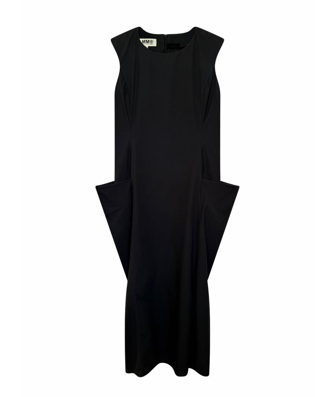 MM6 MAISON MARGIELA Черное хлопковое повседневное платье, фото 1