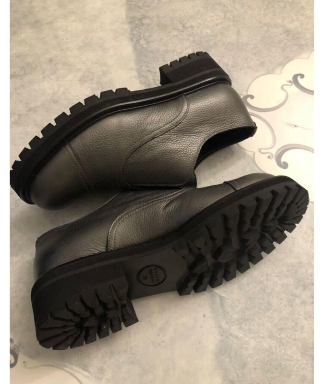 VICINI Антрацитовые кожаные лоферы, фото 6