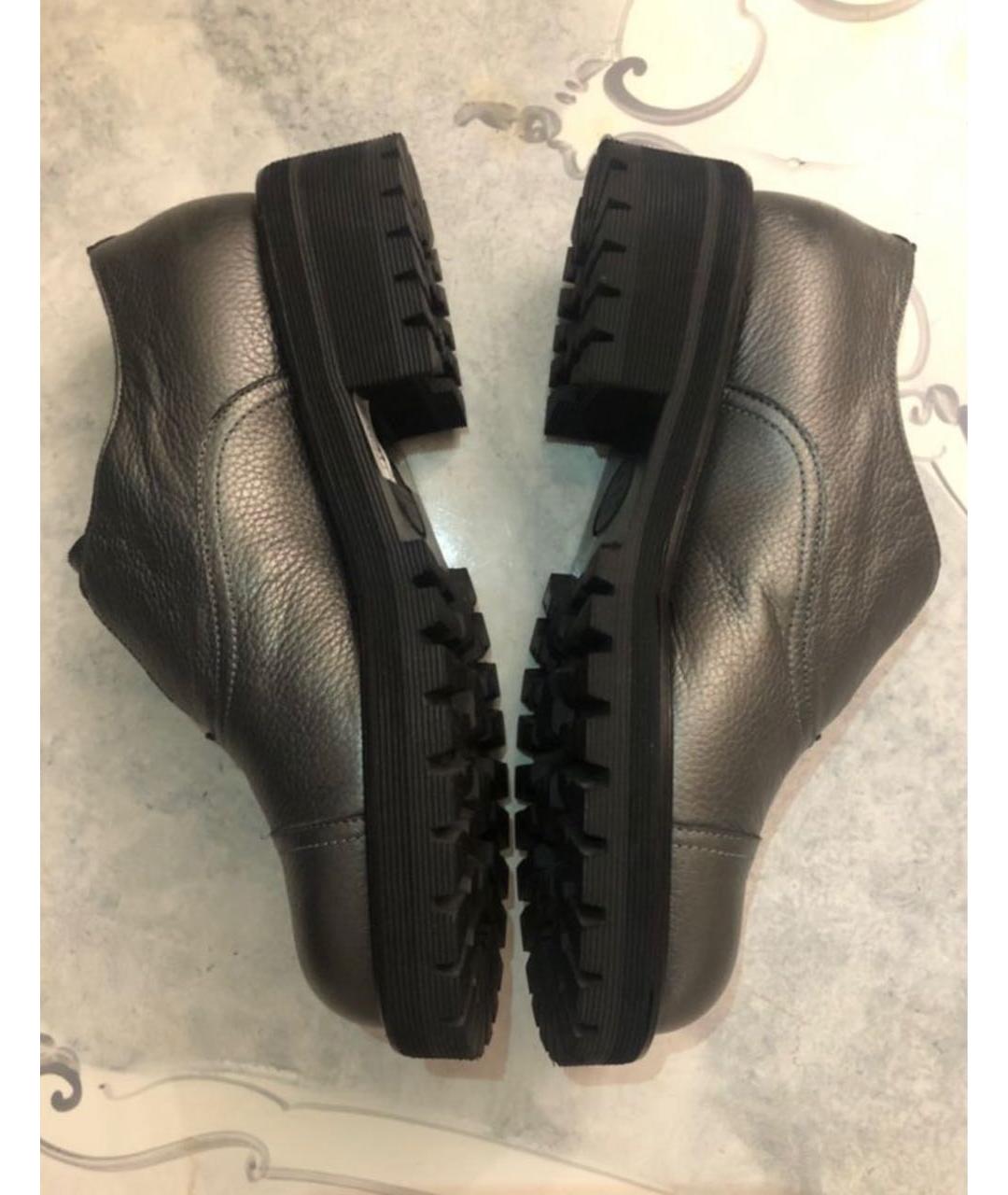 VICINI Антрацитовые кожаные лоферы, фото 2