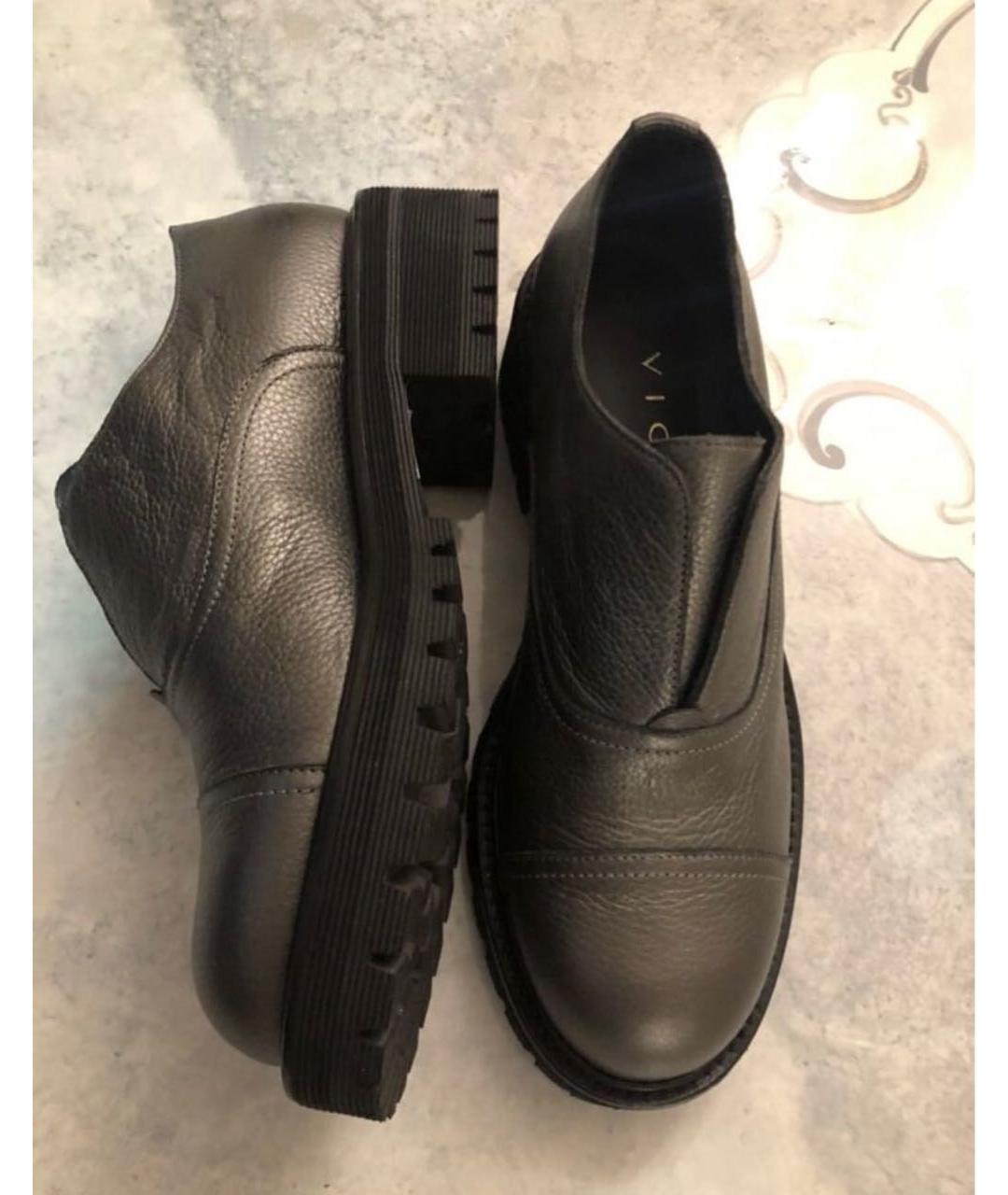 VICINI Антрацитовые кожаные лоферы, фото 7