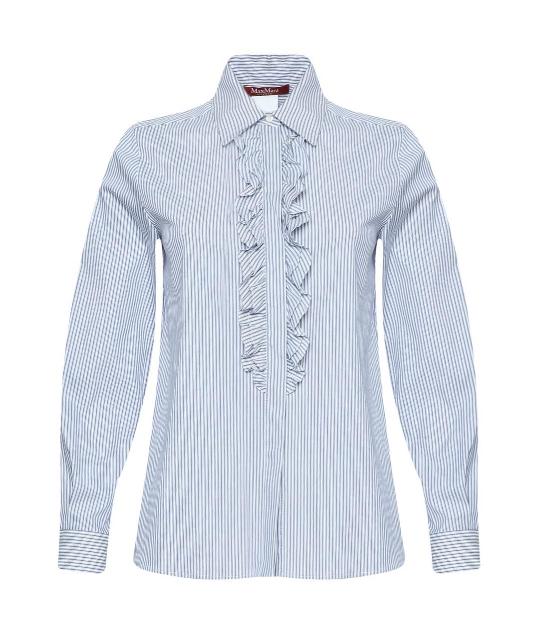 MAX MARA STUDIO Голубая хлопковая рубашка, фото 7