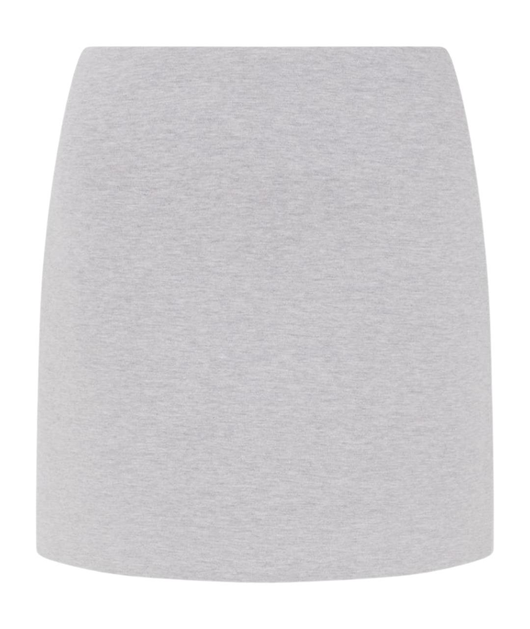 DAVID KOMA Серая хлопковая юбка мини, фото 1