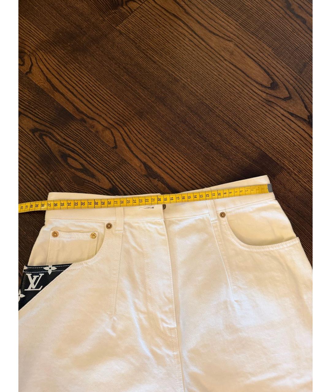 LOUIS VUITTON Белые хлопковые джинсы слим, фото 5
