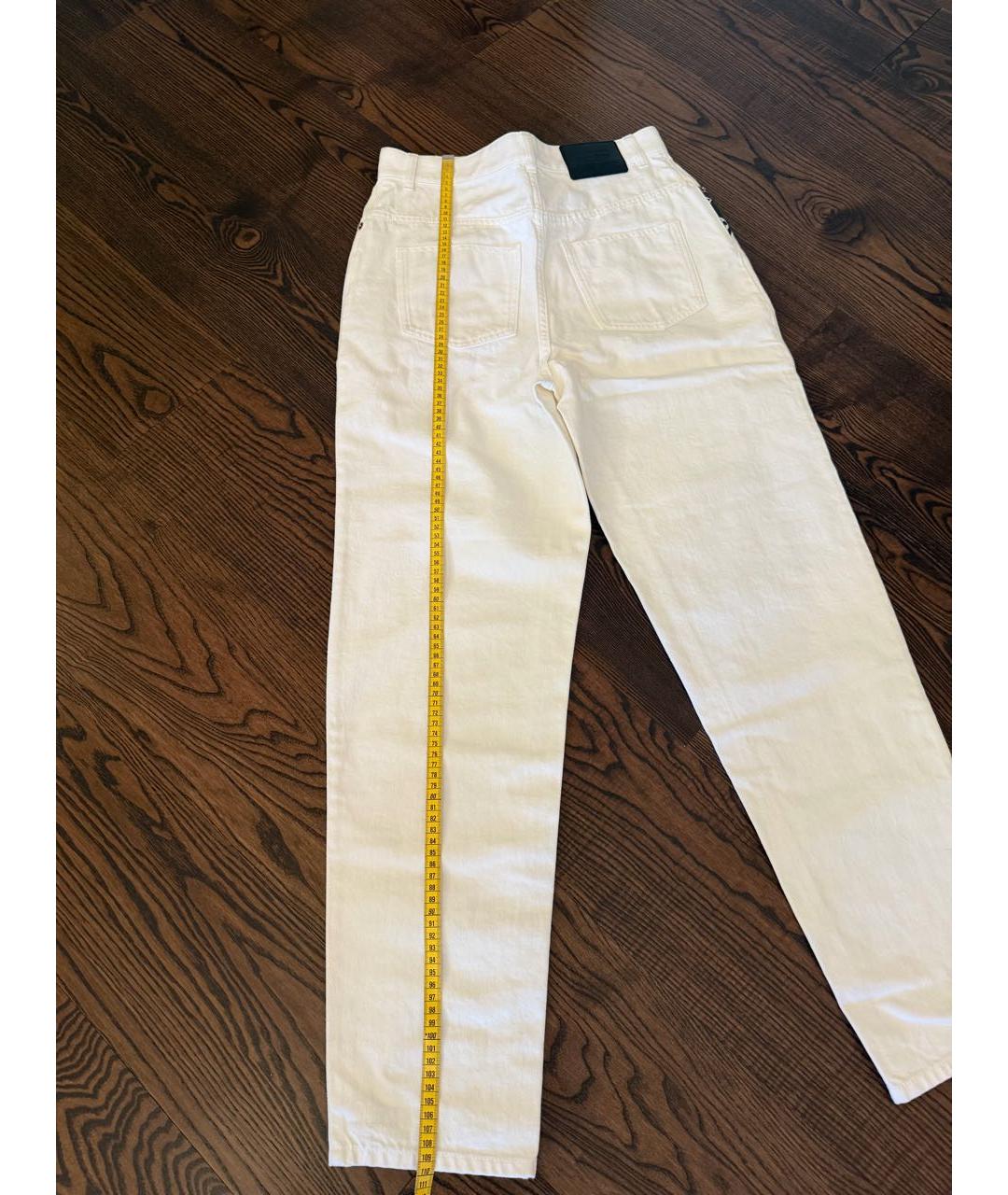 LOUIS VUITTON Белые хлопковые джинсы слим, фото 7