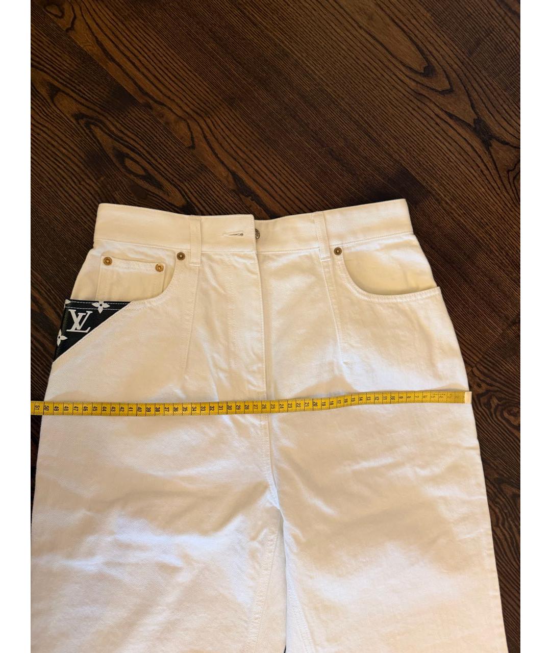LOUIS VUITTON Белые хлопковые джинсы слим, фото 6