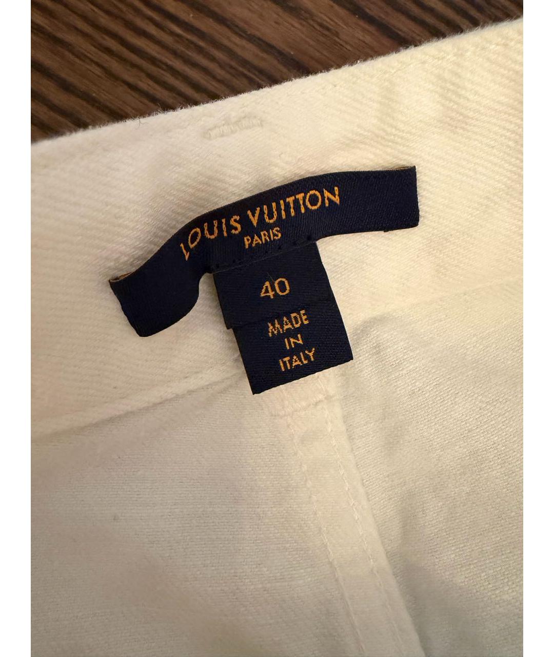 LOUIS VUITTON Белые хлопковые джинсы слим, фото 2