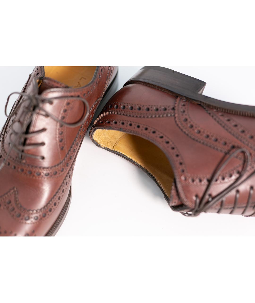 LARDINI Коричневые кожаные туфли, фото 6