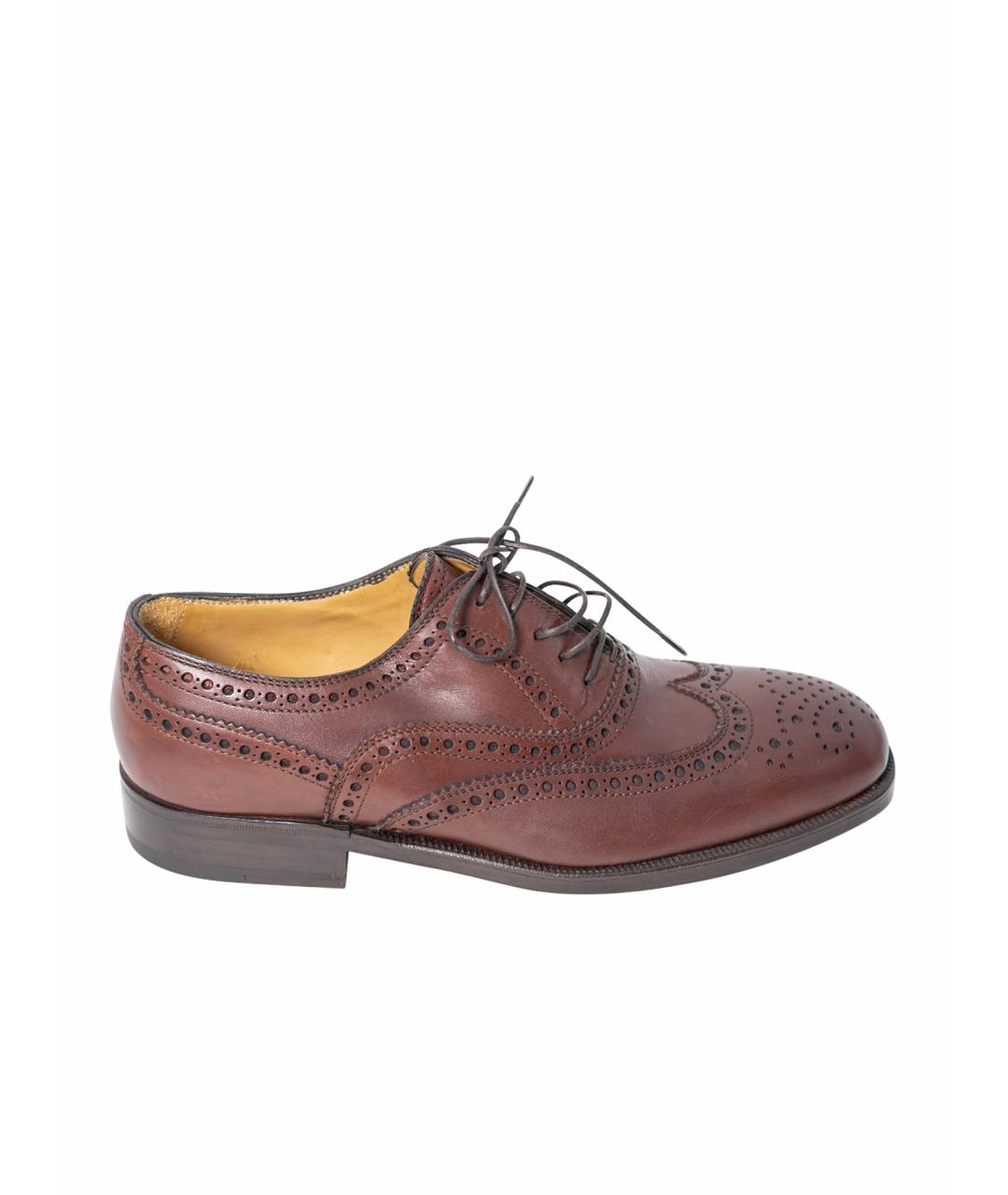 LARDINI Коричневые кожаные туфли, фото 1