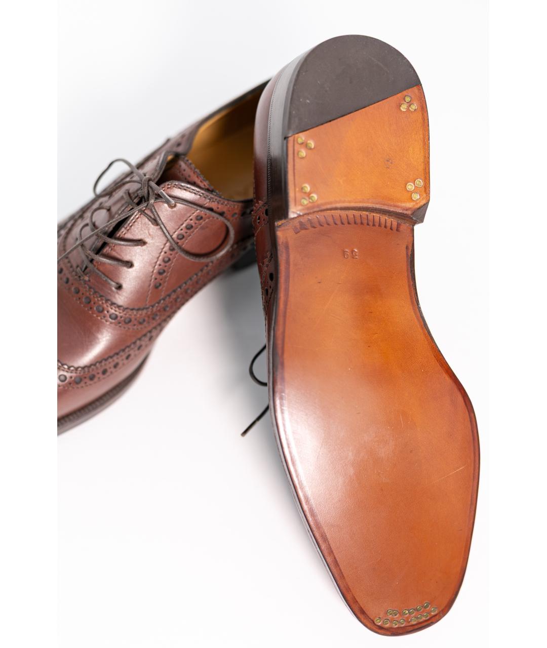 LARDINI Коричневые кожаные туфли, фото 5