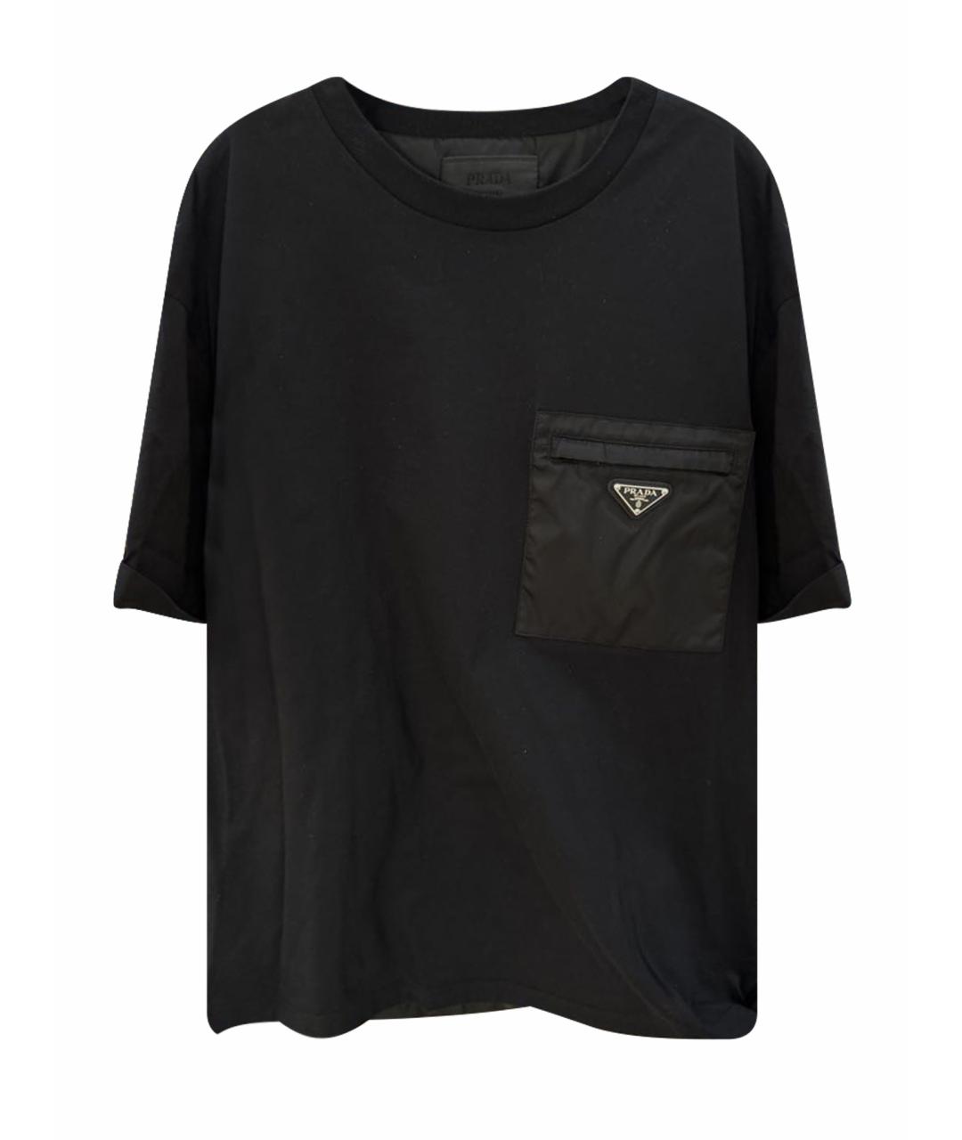 PRADA Черная хлопковая футболка, фото 1