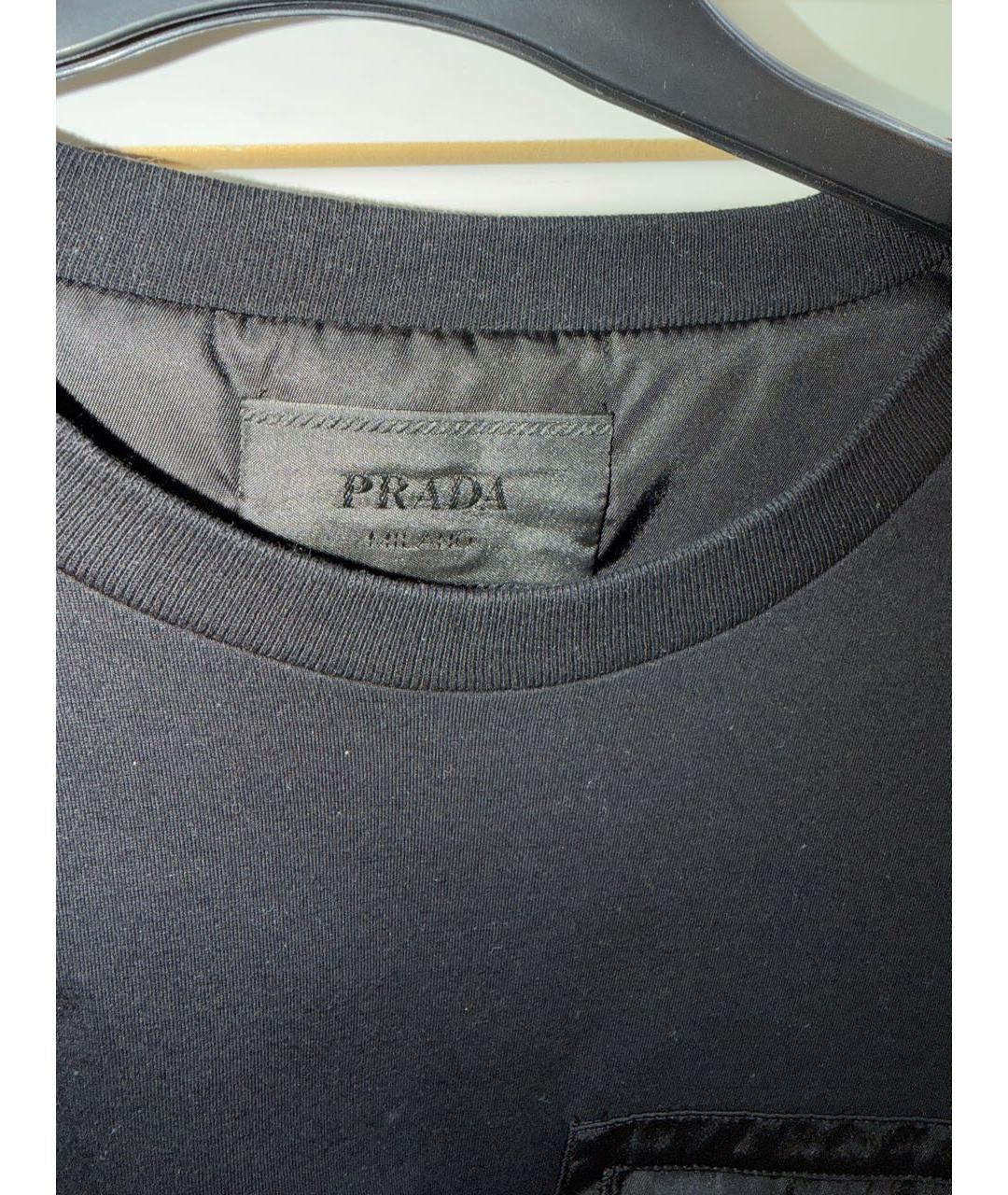 PRADA Черная хлопковая футболка, фото 3