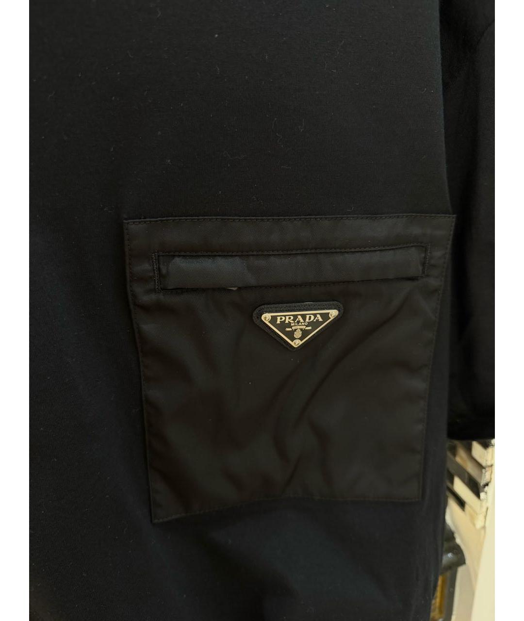 PRADA Черная хлопковая футболка, фото 2