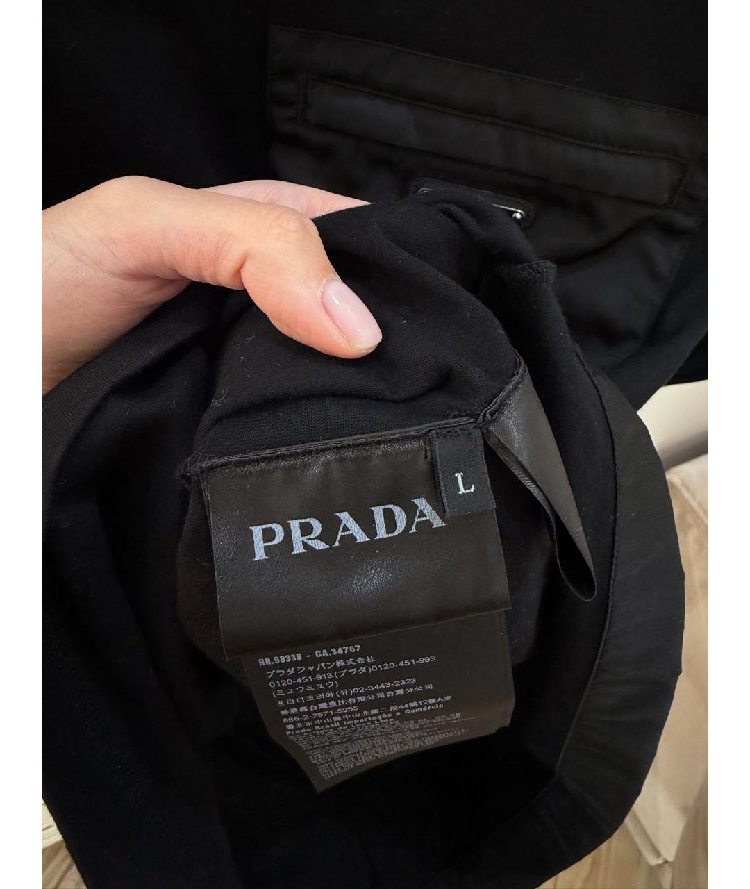 PRADA Черная хлопковая футболка, фото 4