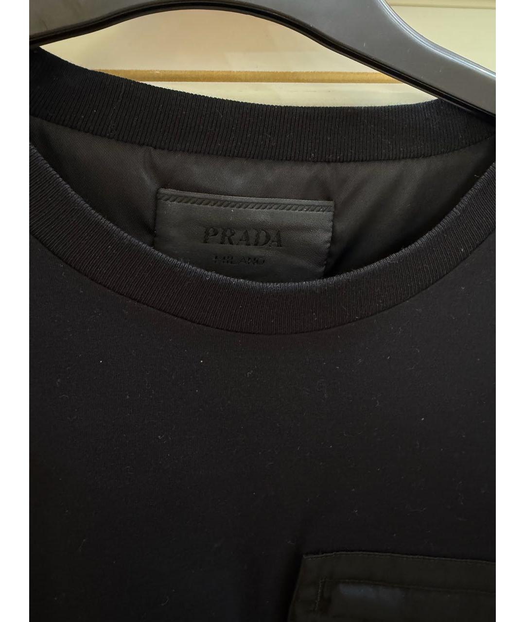 PRADA Черная хлопковая футболка, фото 5