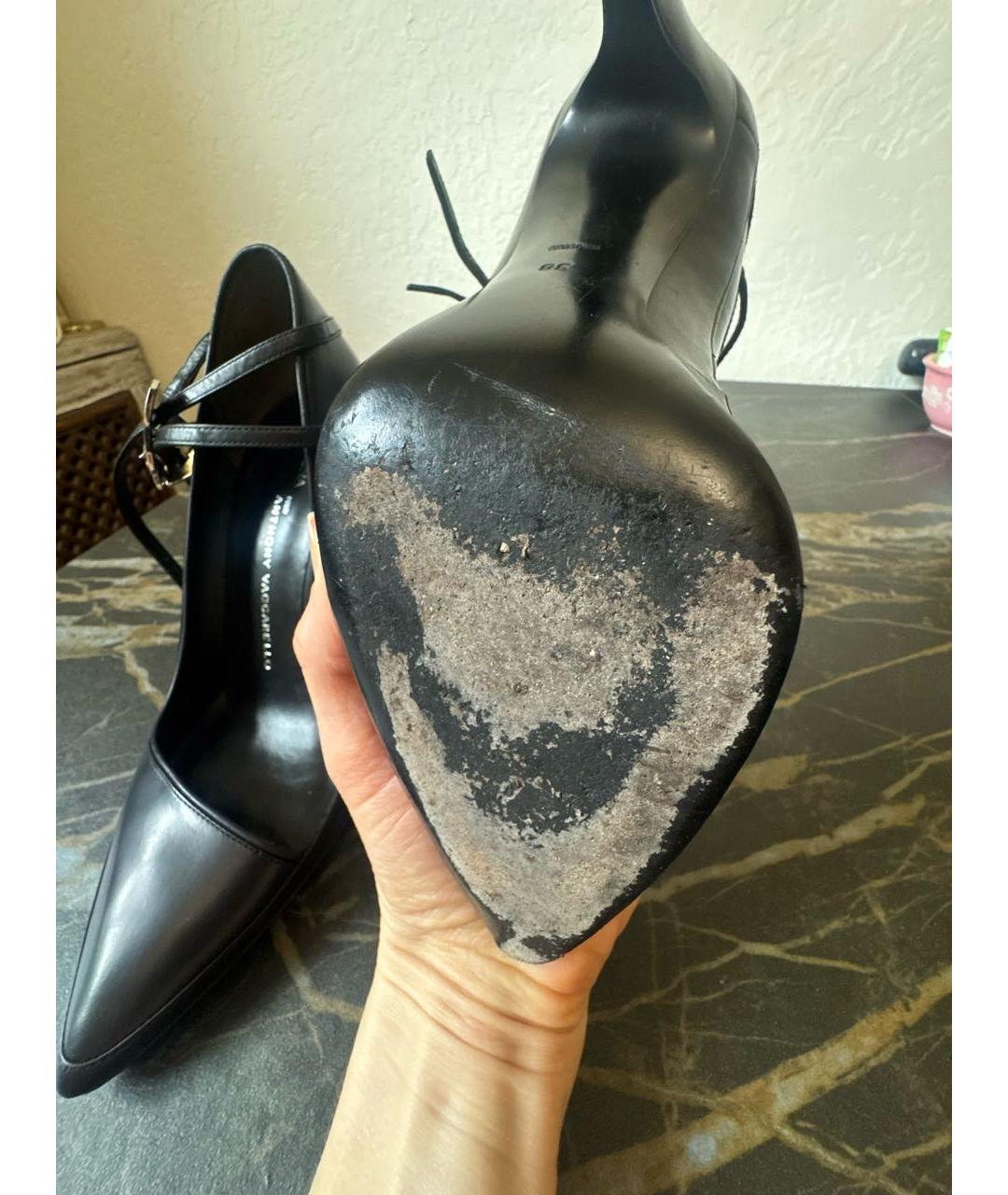 ANTHONY VACCARELLO Черные кожаные туфли, фото 6
