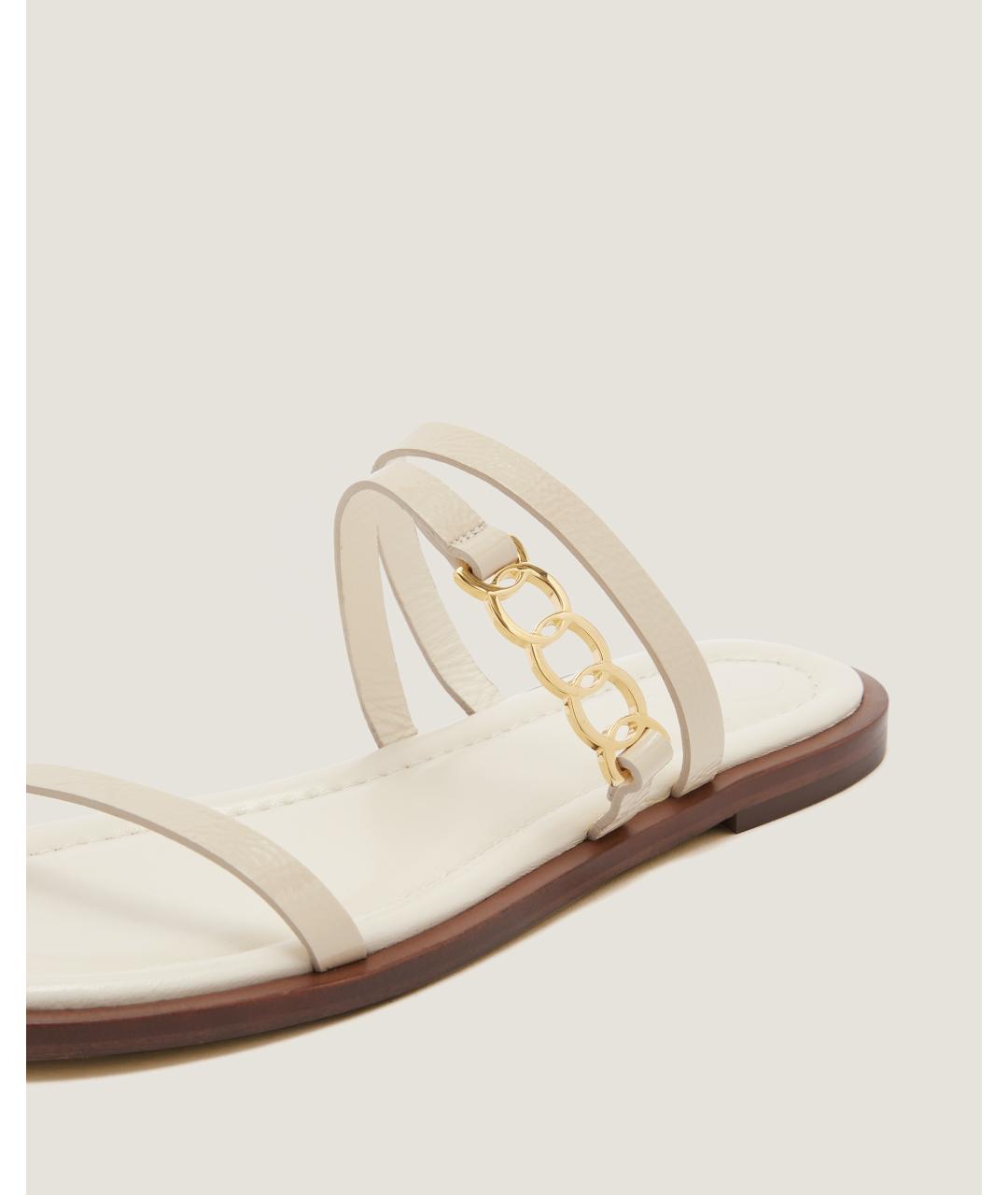 Odissì Бежевые кожаные шлепанцы, фото 3