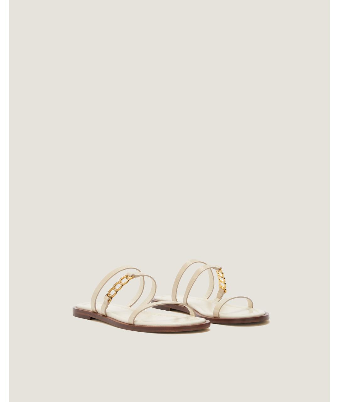 Odissì Бежевые кожаные шлепанцы, фото 2