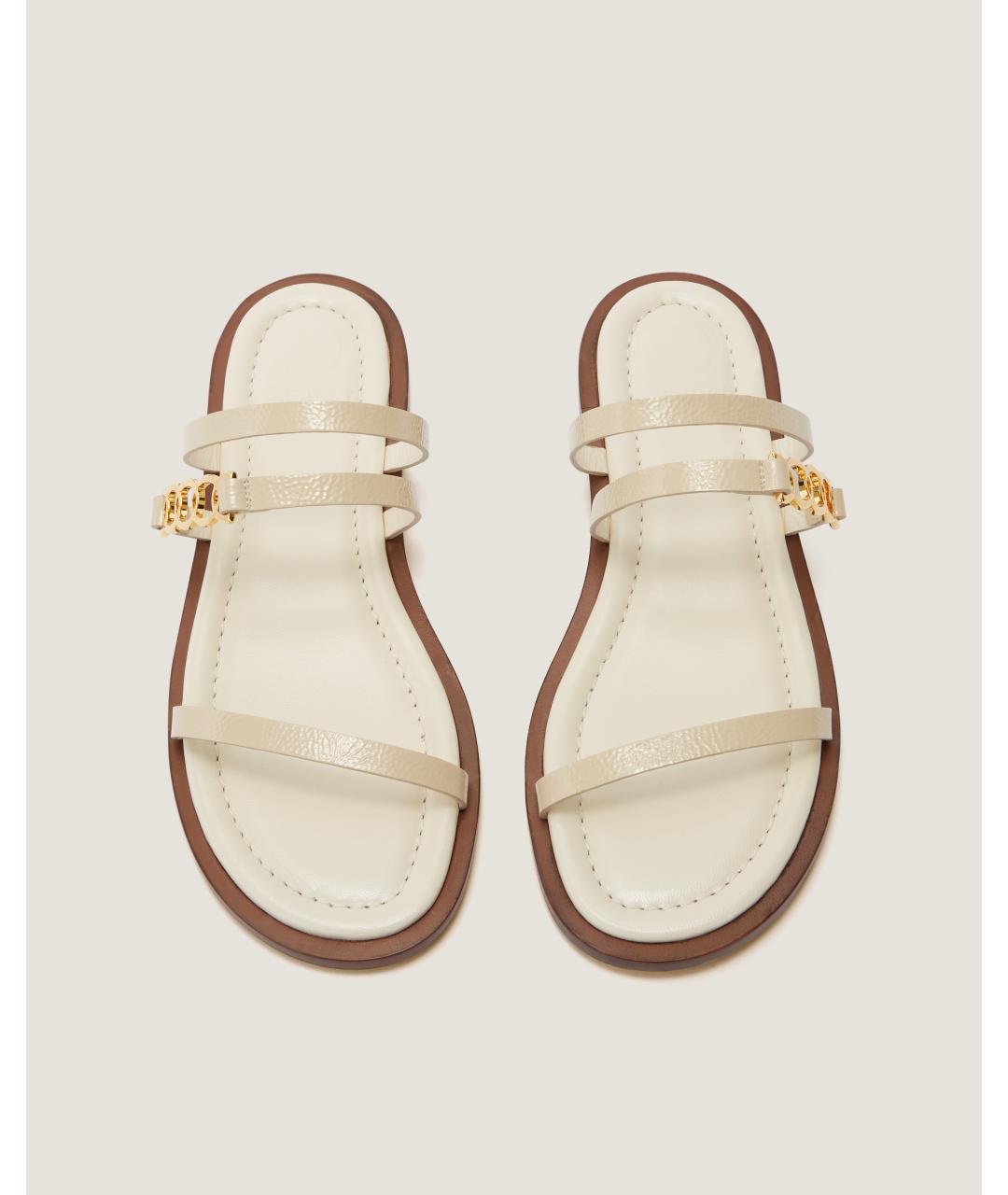 Odissì Бежевые кожаные шлепанцы, фото 4