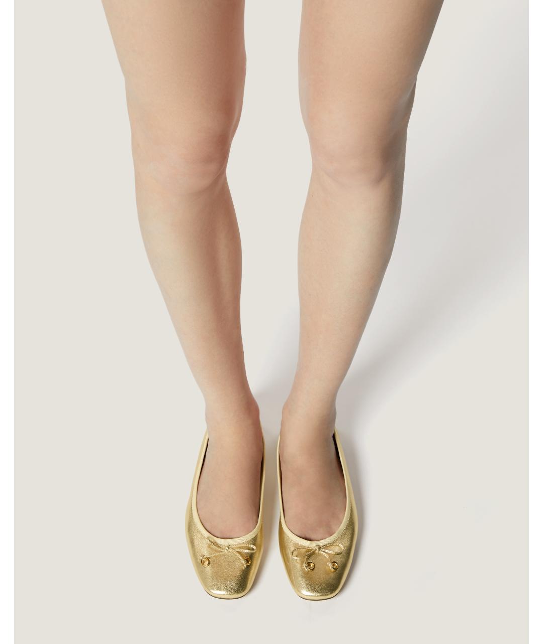 Odissì Золотые кожаные балетки, фото 5