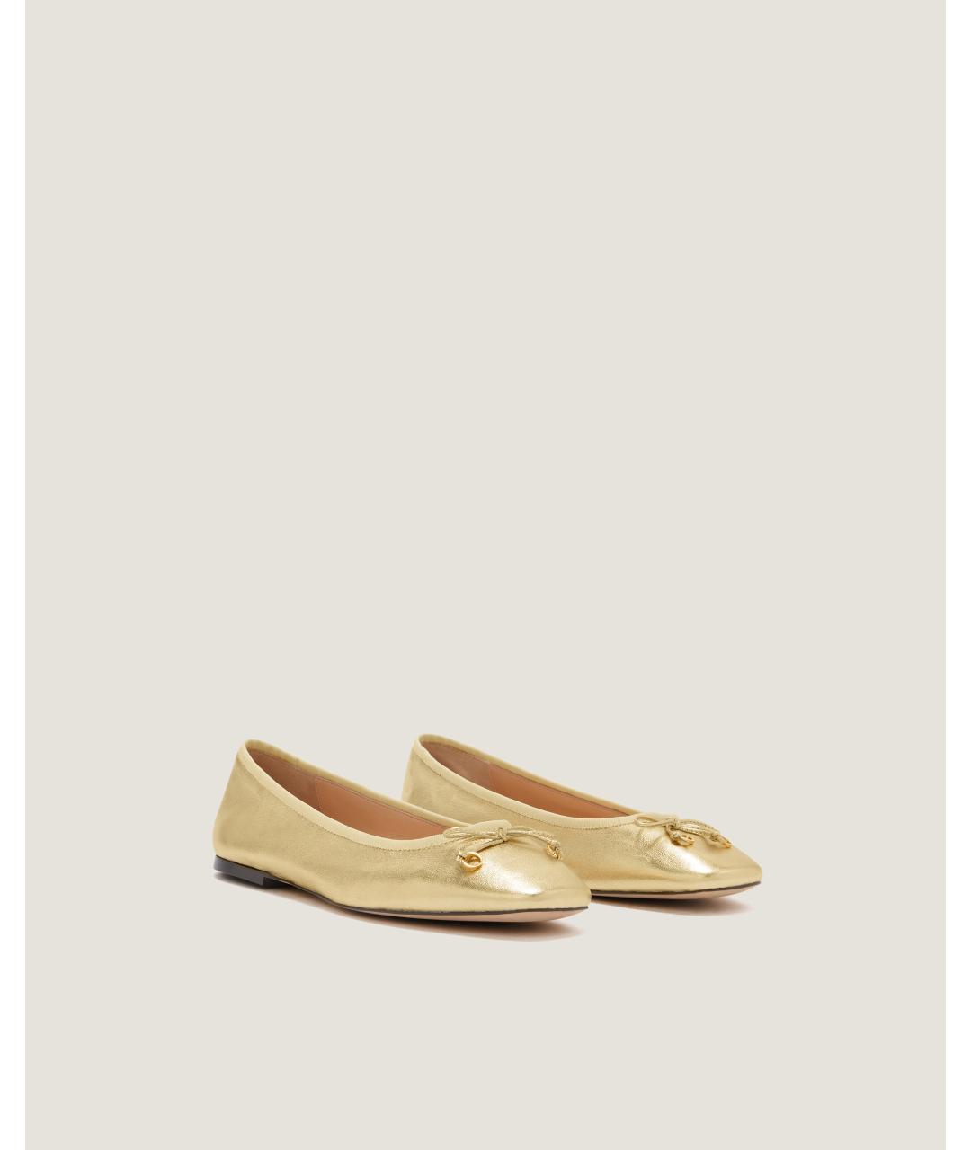 Odissì Золотые кожаные балетки, фото 2