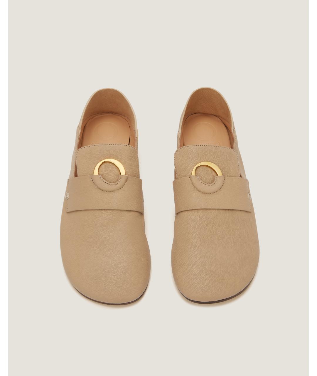 Odissì Бежевые кожаные лоферы, фото 4