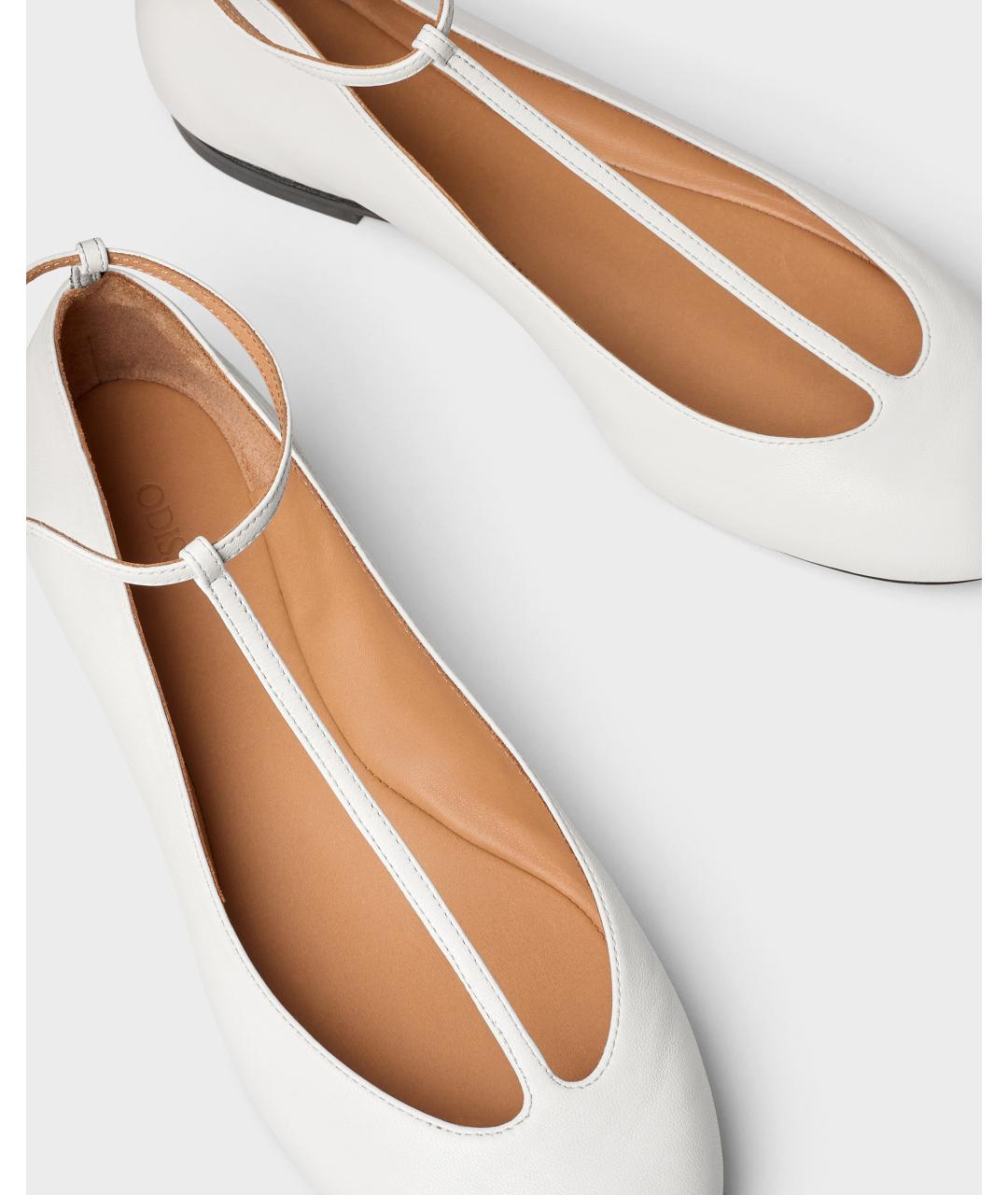 Odissì Белые кожаные балетки, фото 4