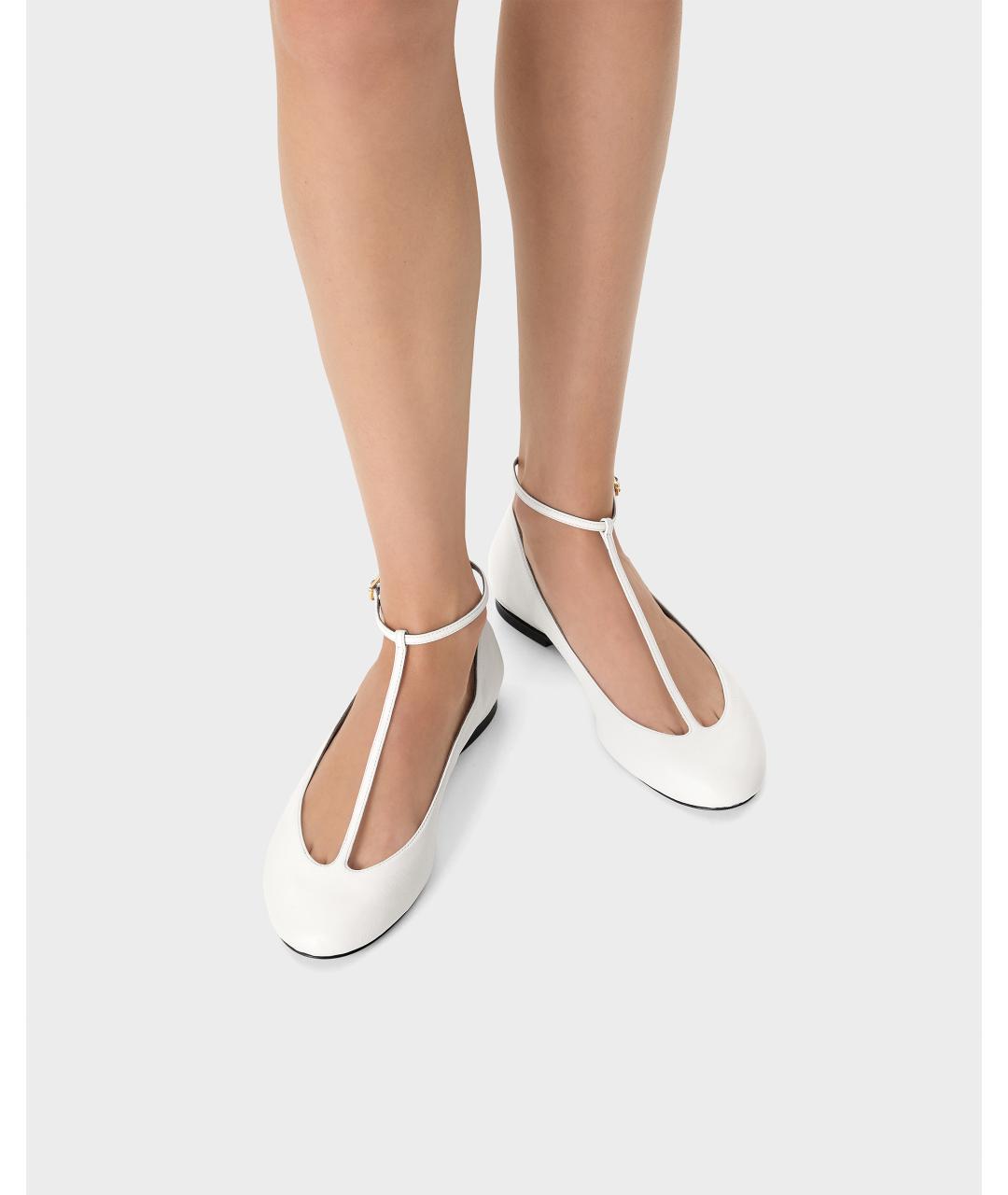 Odissì Белые кожаные балетки, фото 5