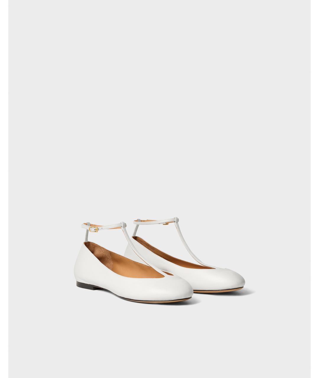 Odissì Белые кожаные балетки, фото 2